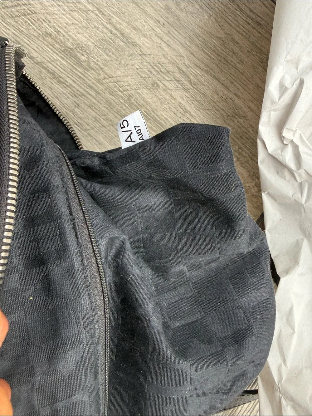EUC Furla Black mixed-texture design Leather Satchel Rare Vintage Tote Bag - Picture 11 of 11